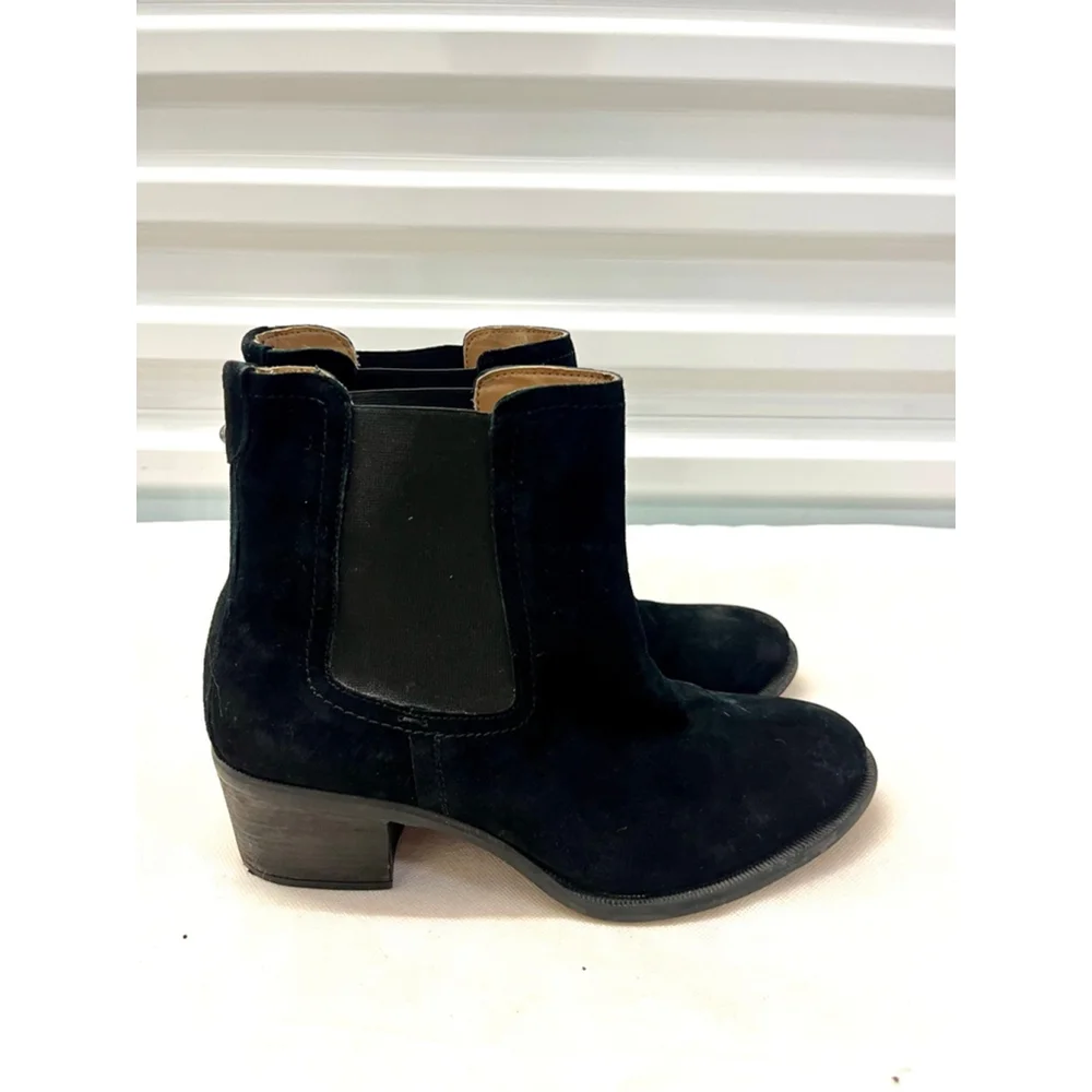 Hush Puppies Women's Black Chelsea Suede Ankle Boots Size 10